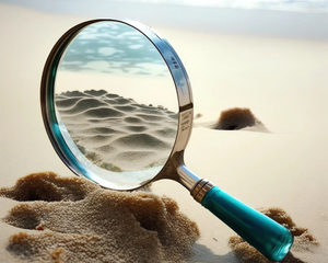 Magnifying glass beach travel natural